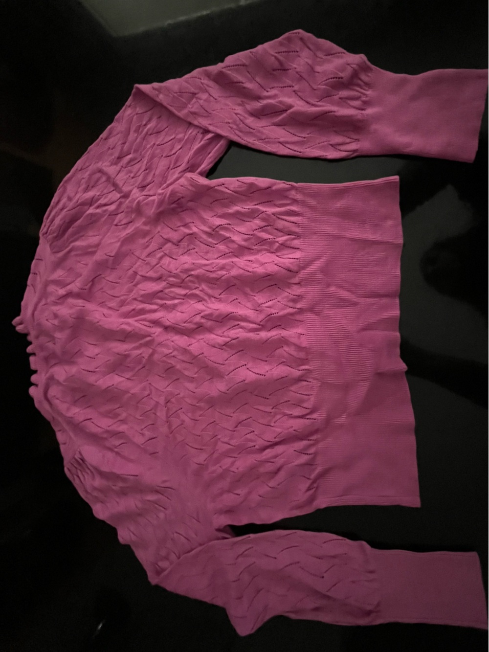 French Connection Raspberry Pink Textured Knit Button Up Cardigan Pullover - Picture 6 of 12